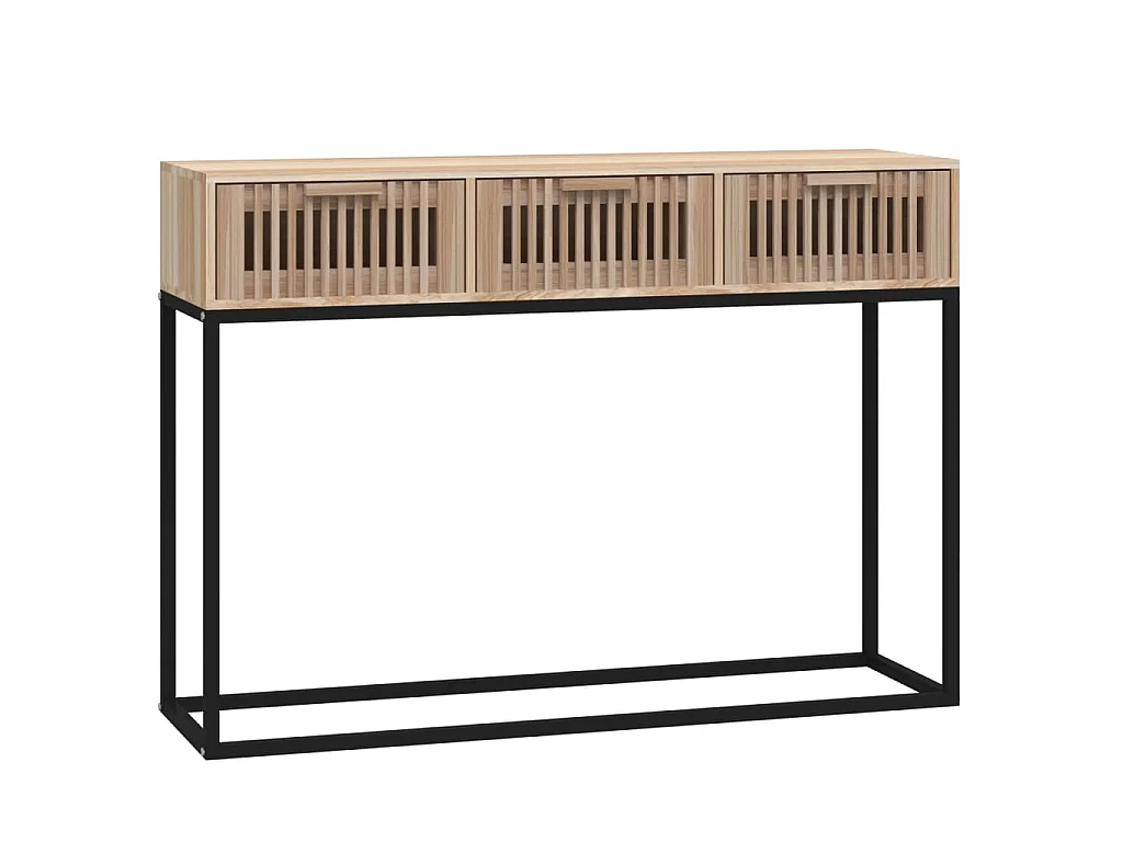 Mesa consola hierro y madera contrachapada 105x30x75 cm