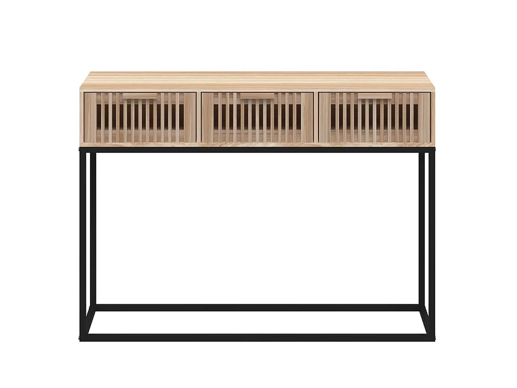 Mesa consola hierro y madera contrachapada 105x30x75 cm