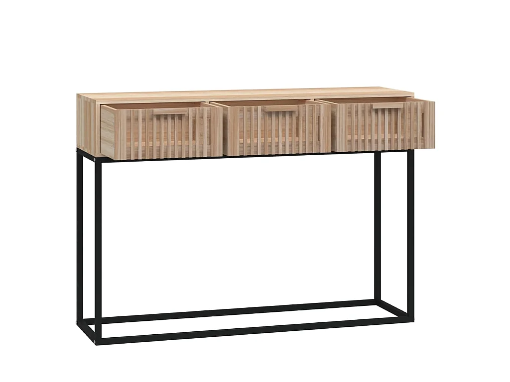 Mesa consola hierro y madera contrachapada 105x30x75 cm