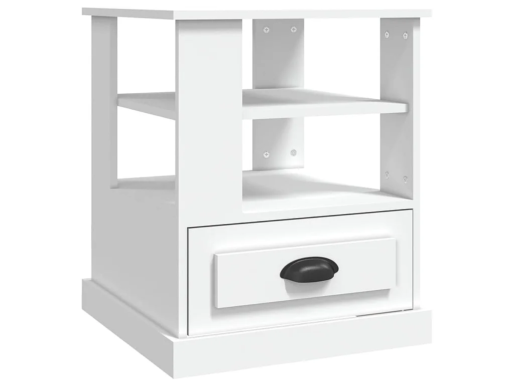 Table d'appoint blanc 50x50x60 cm bois d’ingénierie