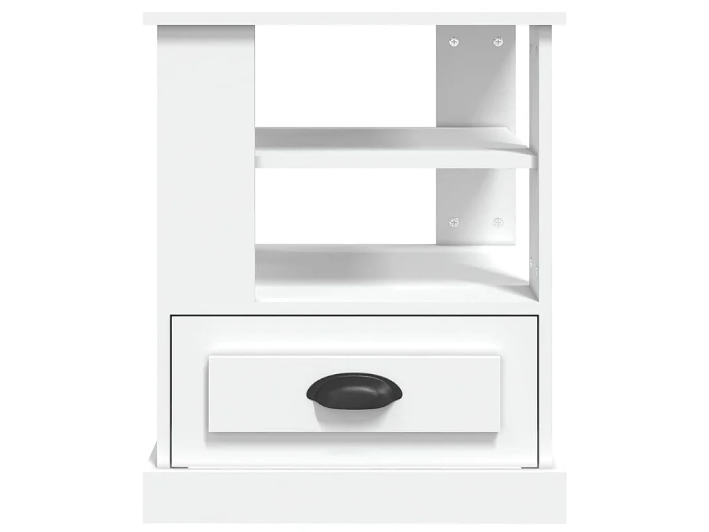 Table d'appoint blanc 50x50x60 cm bois d’ingénierie