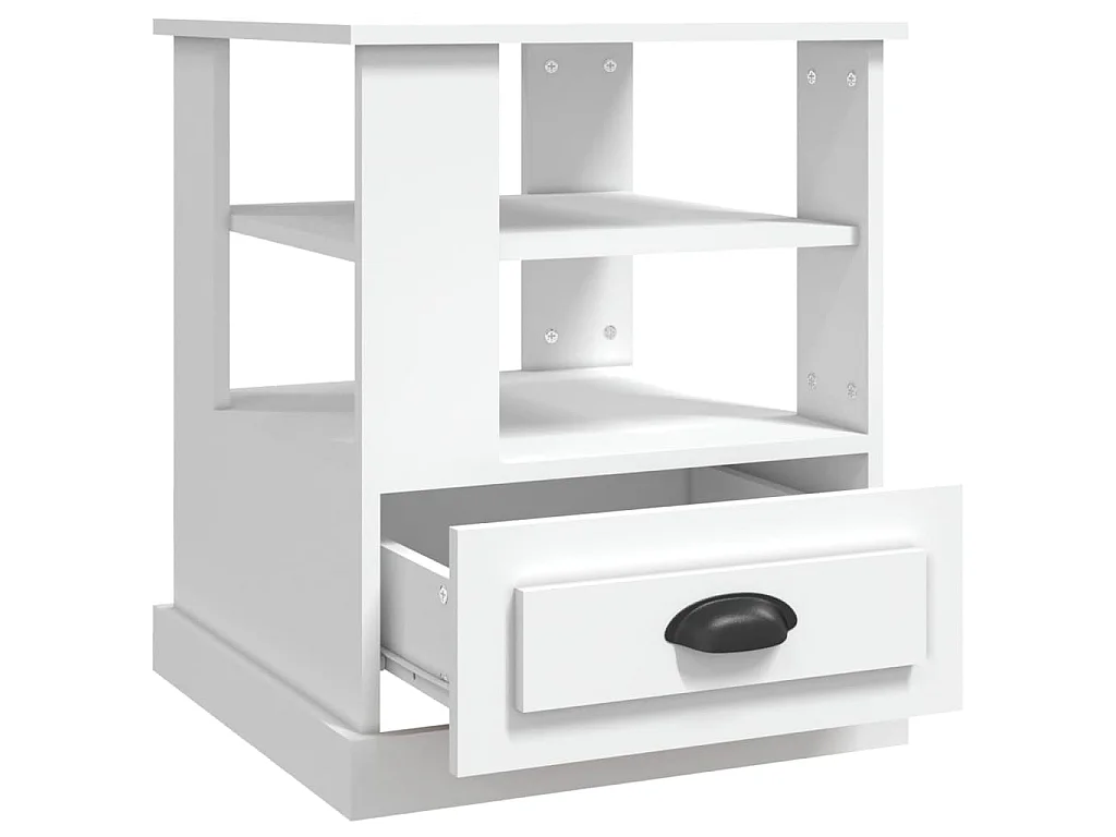 Table d'appoint blanc 50x50x60 cm bois d’ingénierie