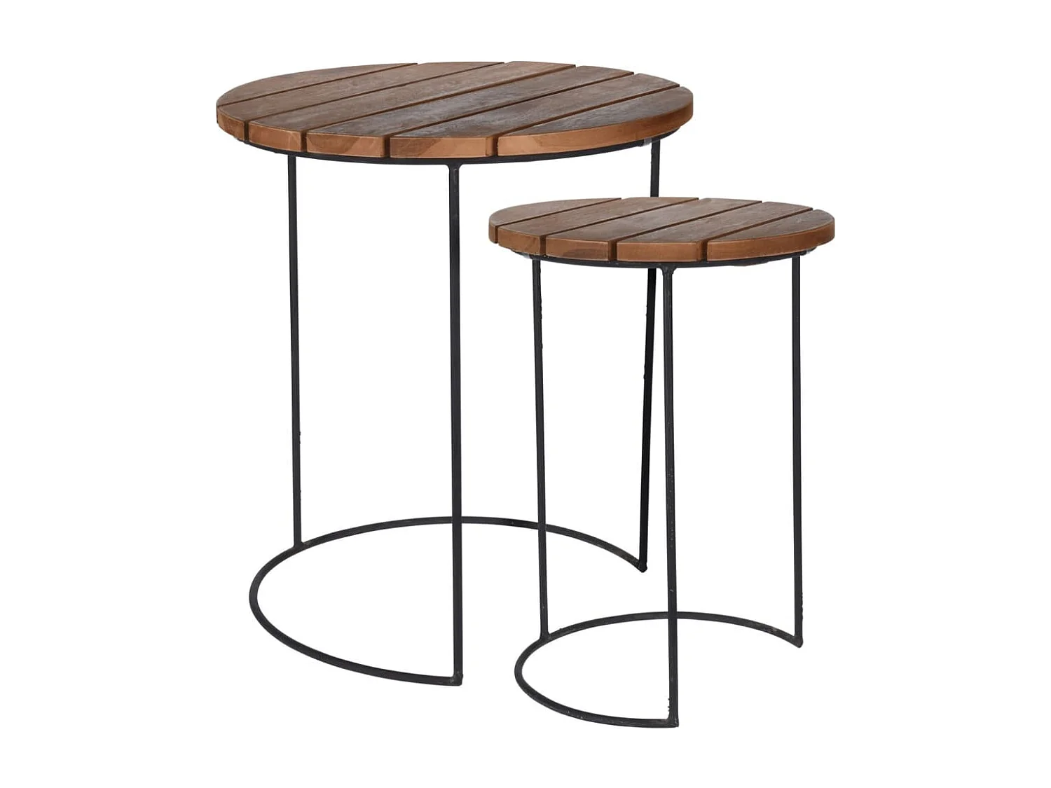 Ensemble de tables d'appoint 2 pcs Teck Marron