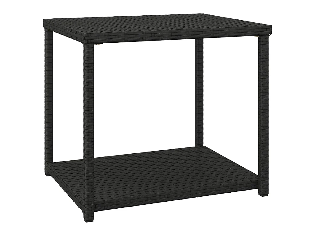 Bijzettafel 55x45x49 cm poly rattan zwart