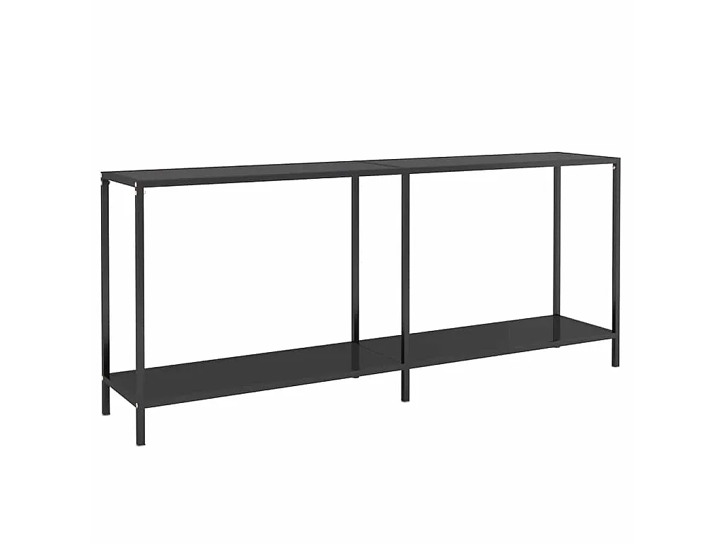 Tavolo Consolle Nero 180x35x75,5 cm in Vetro Temperato