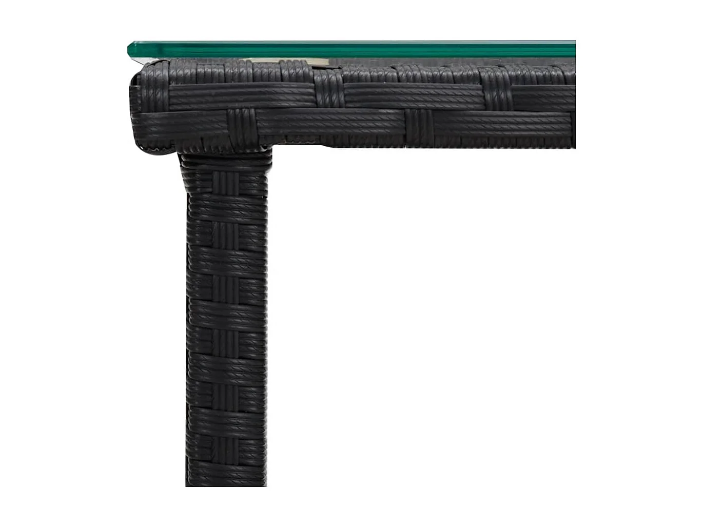 Beistelltisch Schwarz 45x45x45 cm Poly Rattan und Hartglas