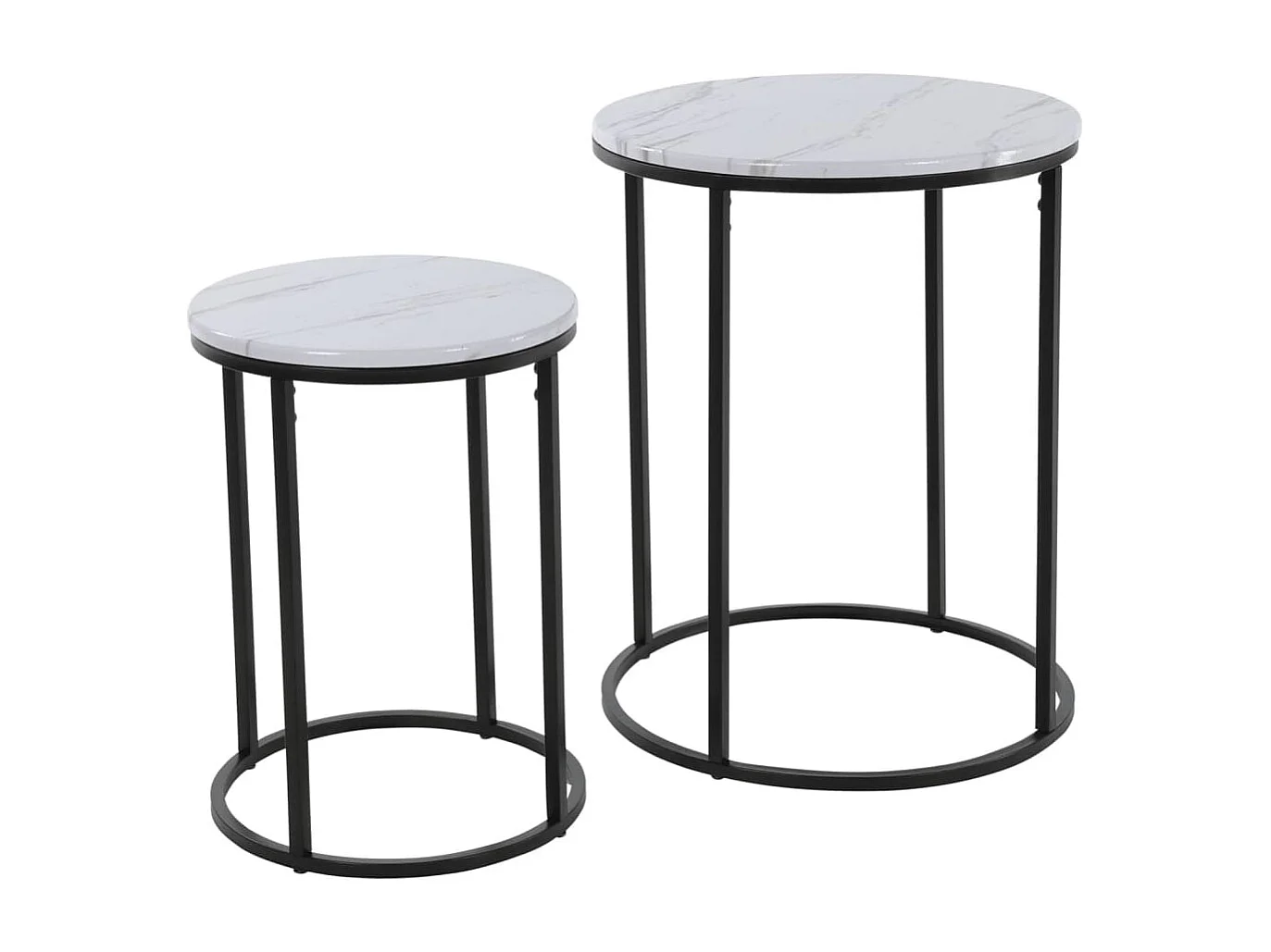 Ensemble de tables d'appoint 2 pcs blanc