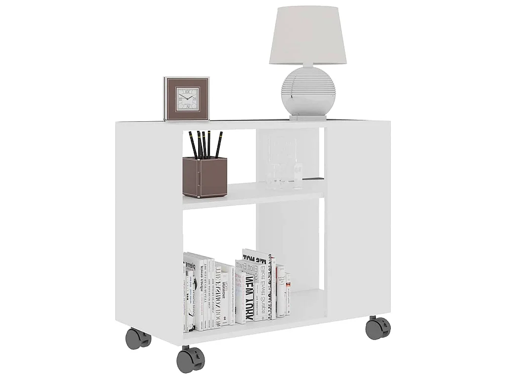 Table d'appoint Blanc 70x35x60,5 cm Bois d'ingénierie