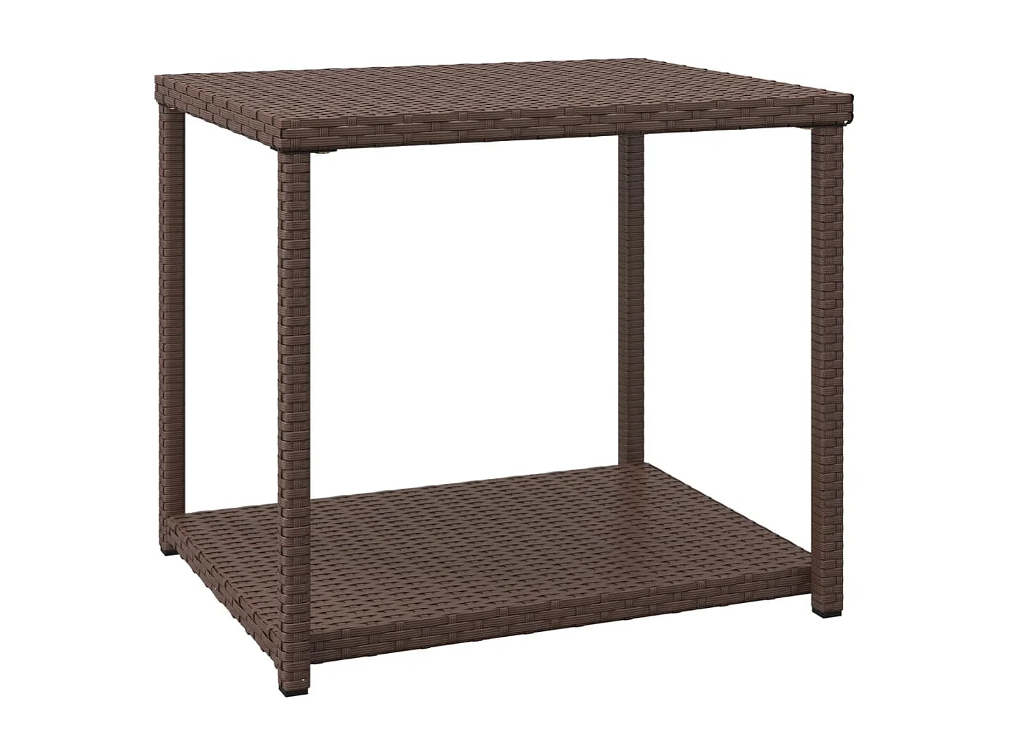 Bijzettafel 55x45x49 cm poly rattan bruin