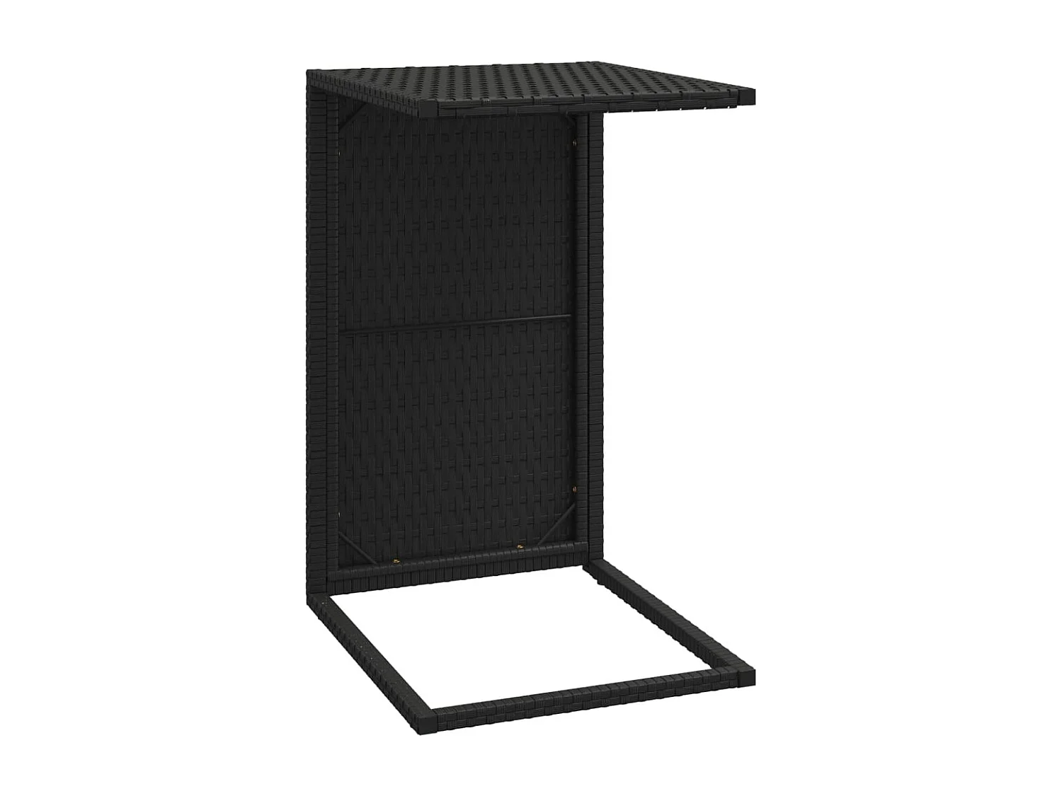Tavolino a C Nero 40x35x60 cm in Polyrattan