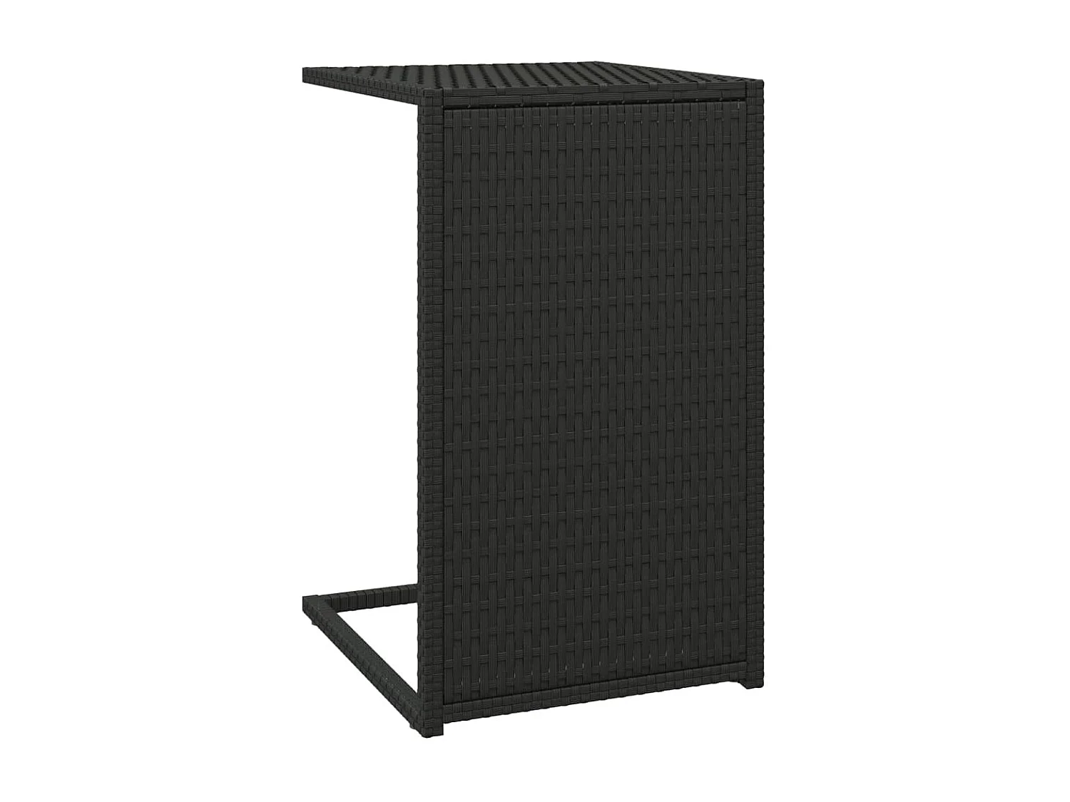 Bijzettafel C-vormig 40x35x60 cm poly rattan zwart