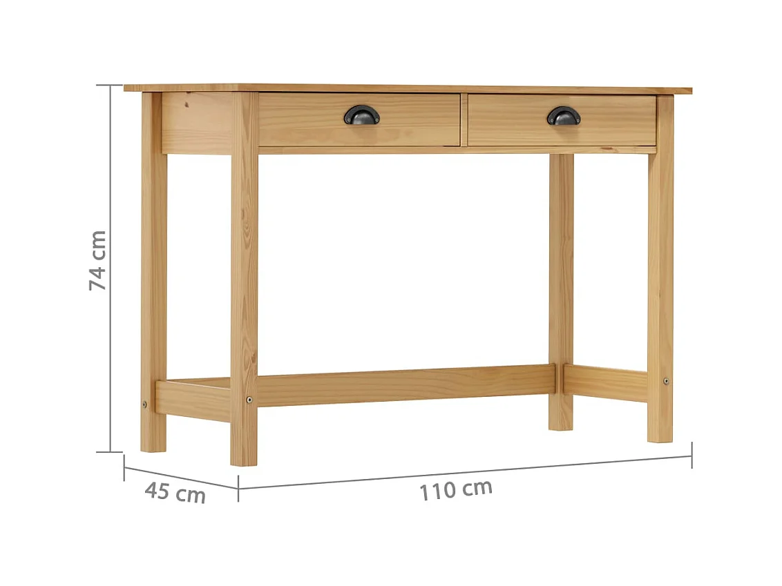 Konsolentisch Hill mit 2 Schubladen 110×45×74 cm Kiefernholz