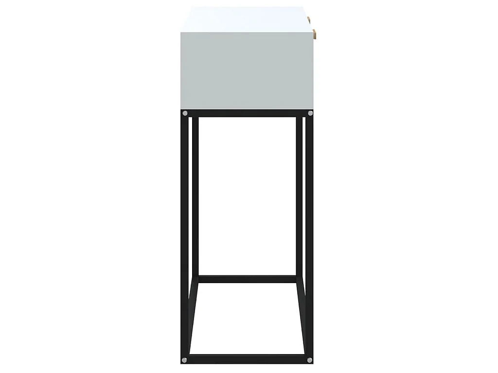 Mesa consola hierro y madera contrachapada blanco 80x30x75 cm