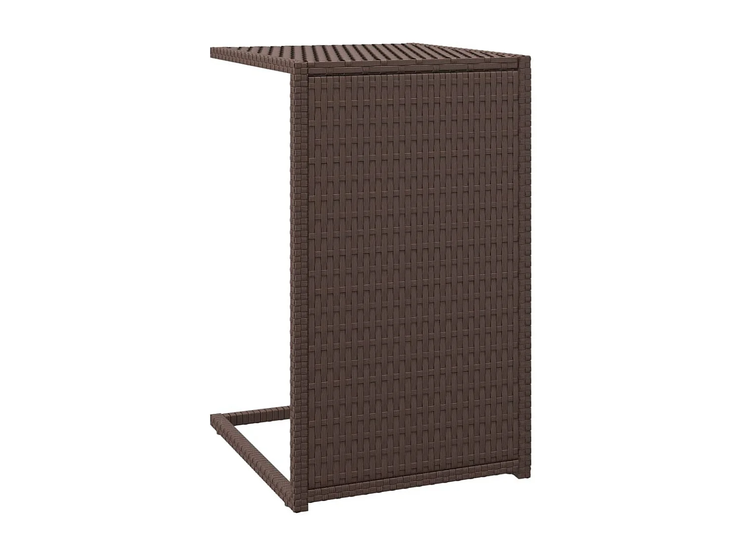 Bijzettafel C-vormig 40x35x60 cm poly rattan bruin