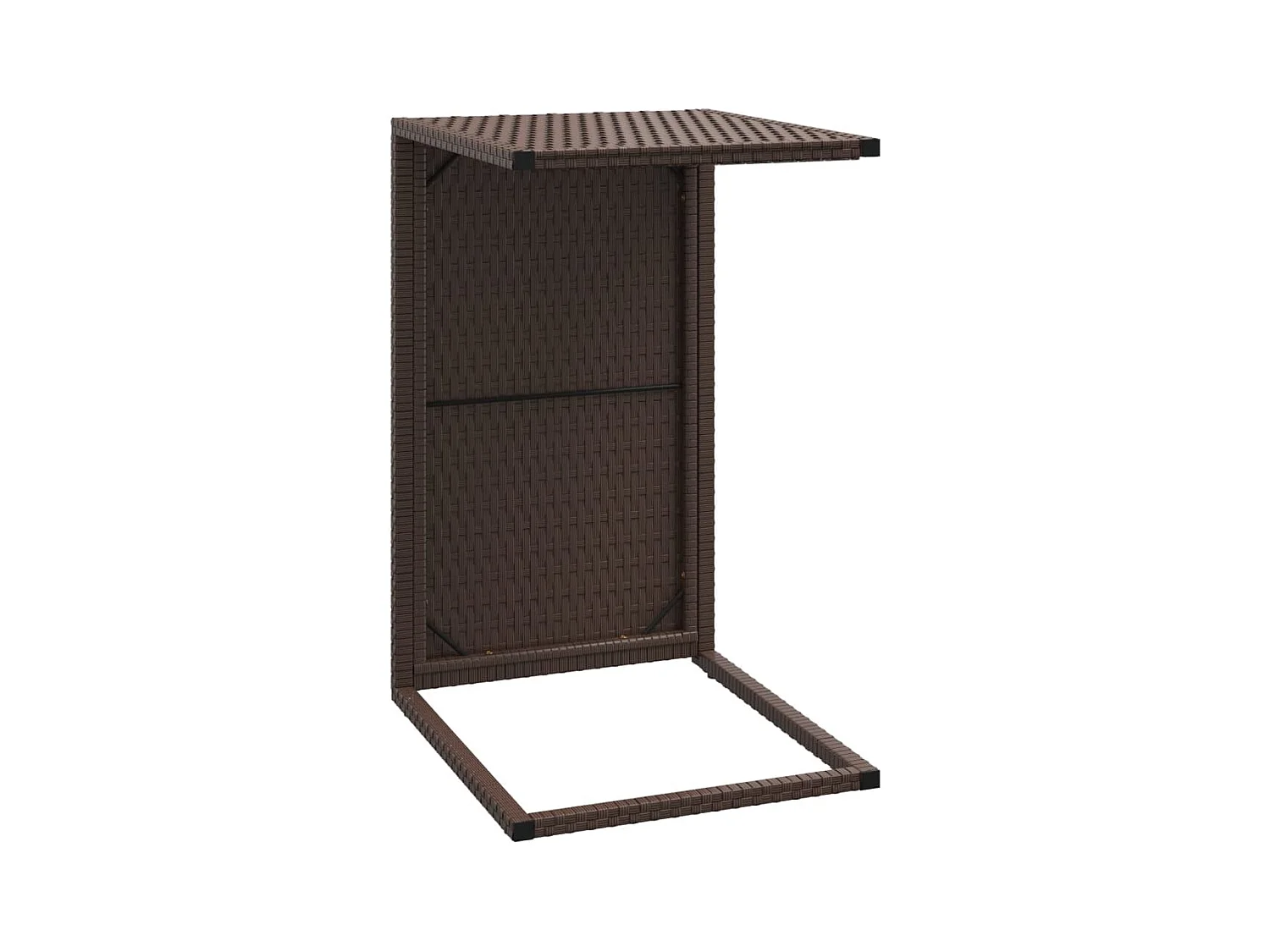 Bijzettafel C-vormig 40x35x60 cm poly rattan bruin