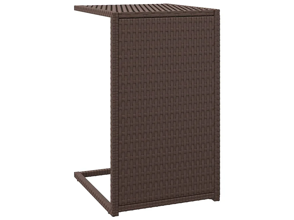 Bijzettafel C-vormig 40x35x60 cm poly rattan bruin