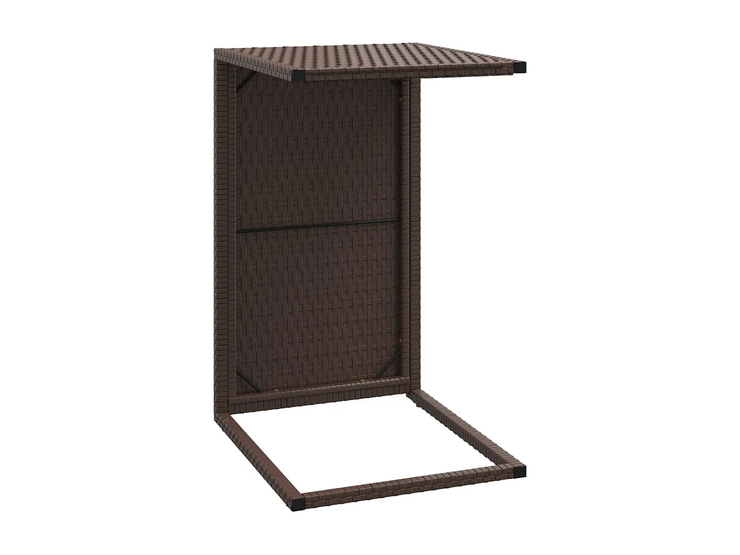 Bijzettafel C-vormig 40x35x60 cm poly rattan bruin