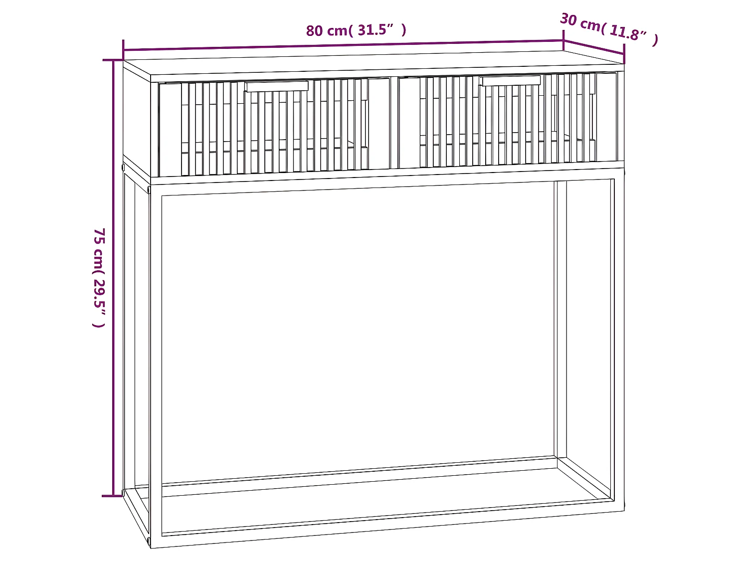 Konsolentisch 80x30x75 cm Holzwerkstoff und Eisen