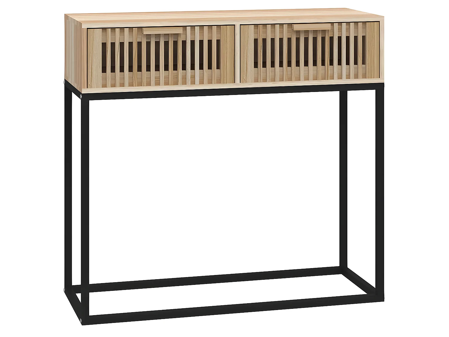 Table console 80x30x75 cm bois d'ingénierie et fer