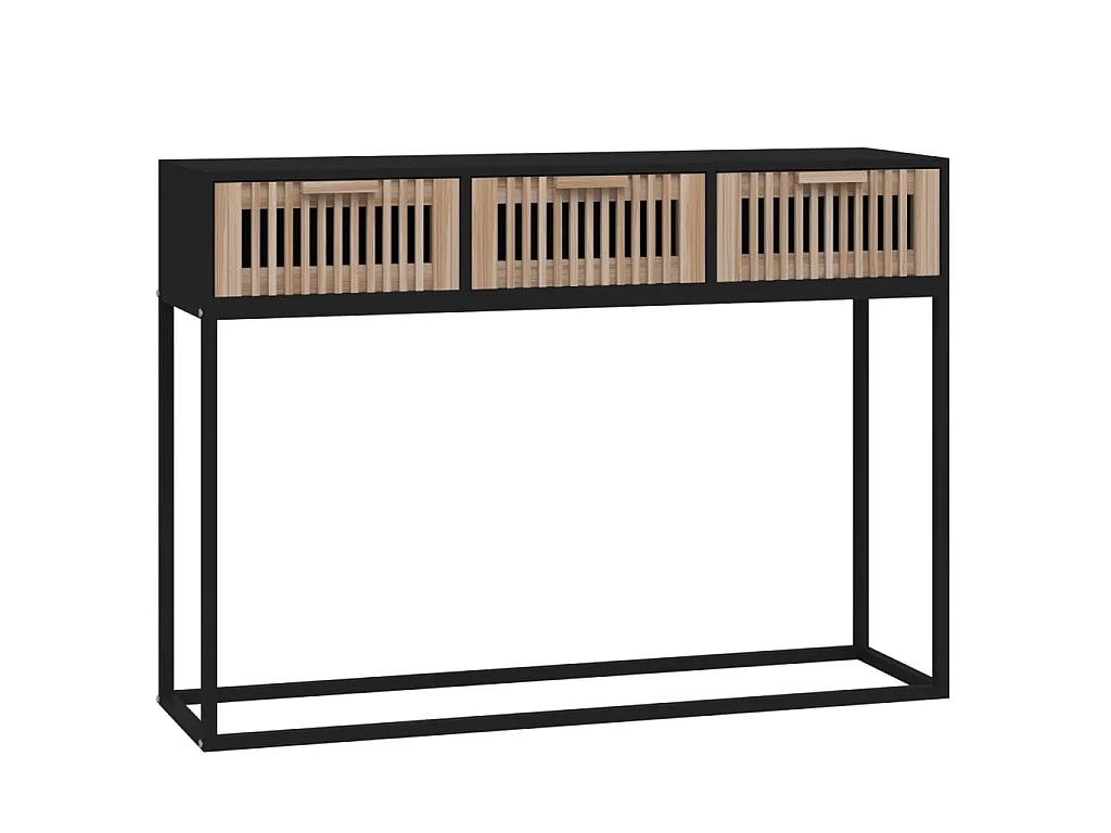 Mesa consola 105x30x75 cm derivados de madeira e ferro preto