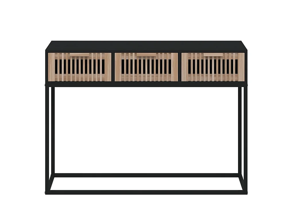 Mesa consola 105x30x75 cm derivados de madeira e ferro preto