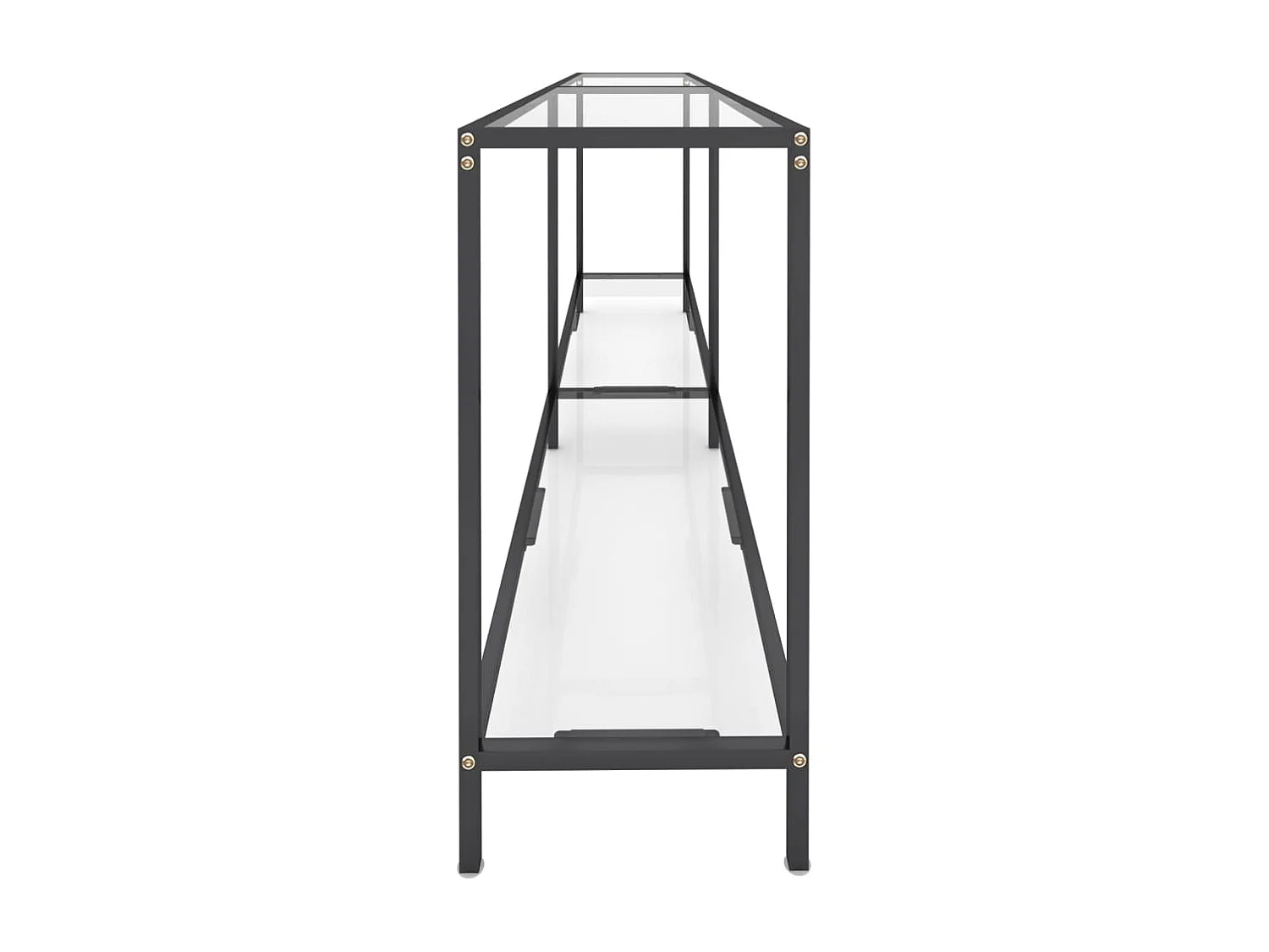 Mesa consola transparente 200x35x75,5 cm vidro temperado