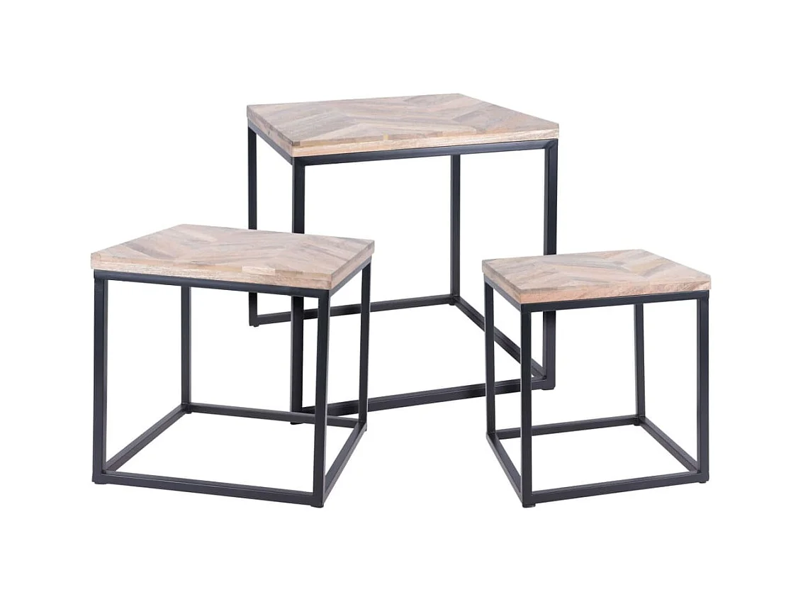 Ensemble de tables d'appoint 3 pcs Teck