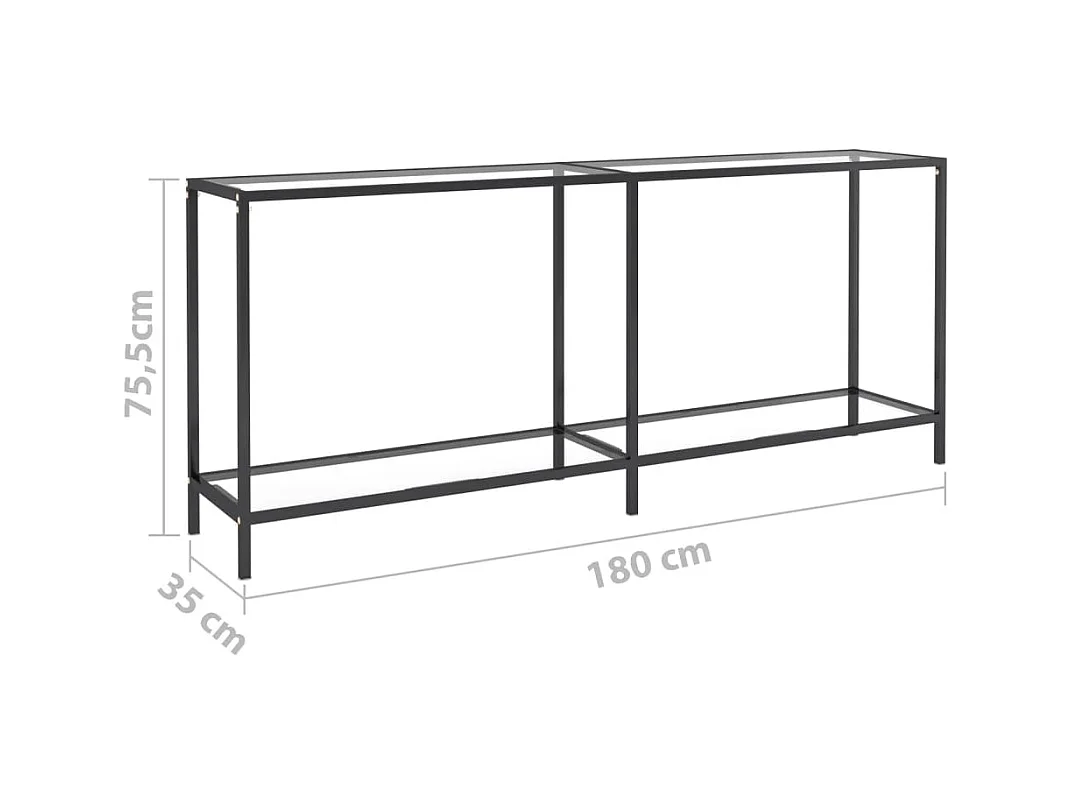 Wandtafel 180x35x75,5 cm gehard glas transparant