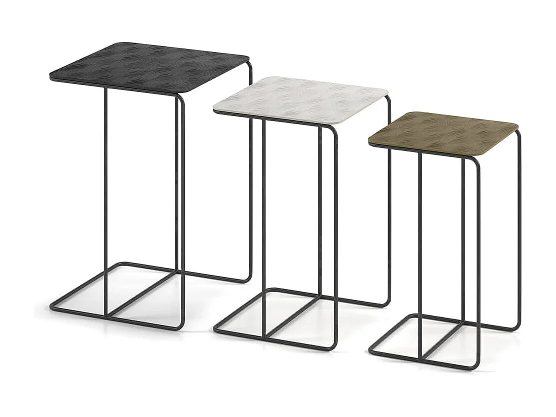 Ensemble de tables d'appoint 3 pcs Covera Métal Multicolore