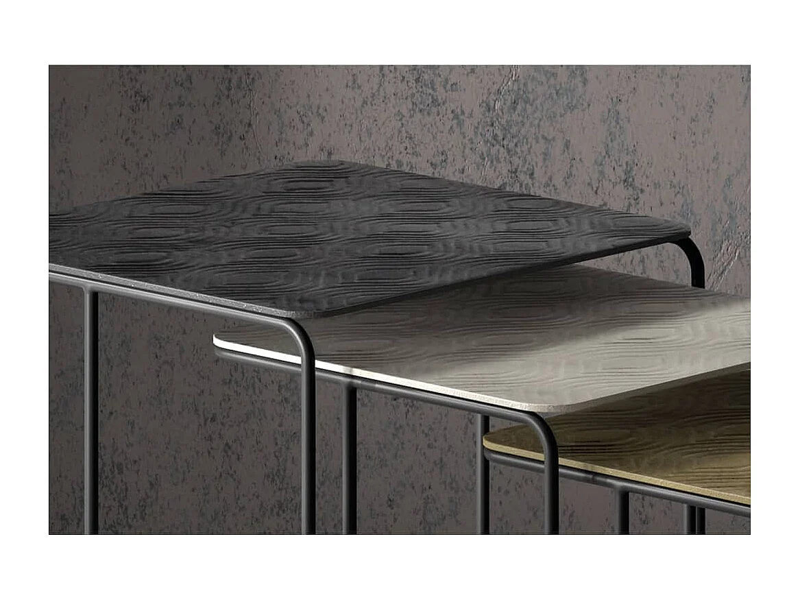 Ensemble de tables d'appoint 3 pcs Covera Métal Multicolore