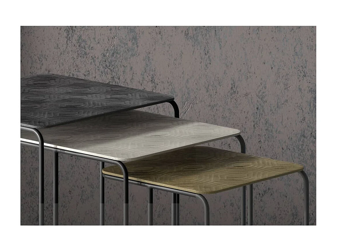 Ensemble de tables d'appoint 3 pcs Covera Métal Multicolore