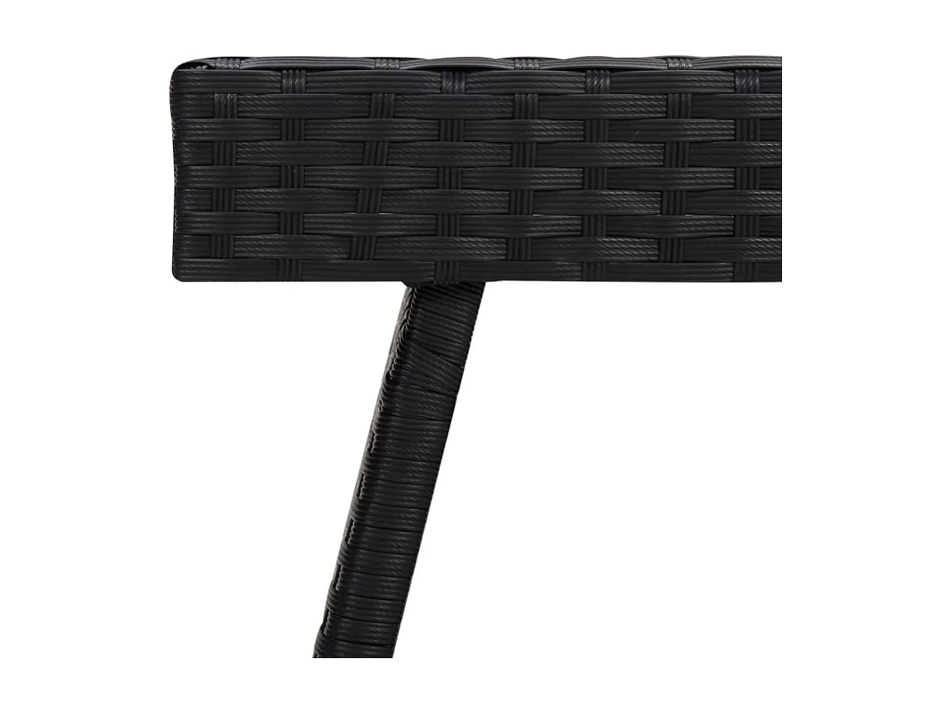 Mesa de apoio dobrável 60x40x38 cm vime PE preto