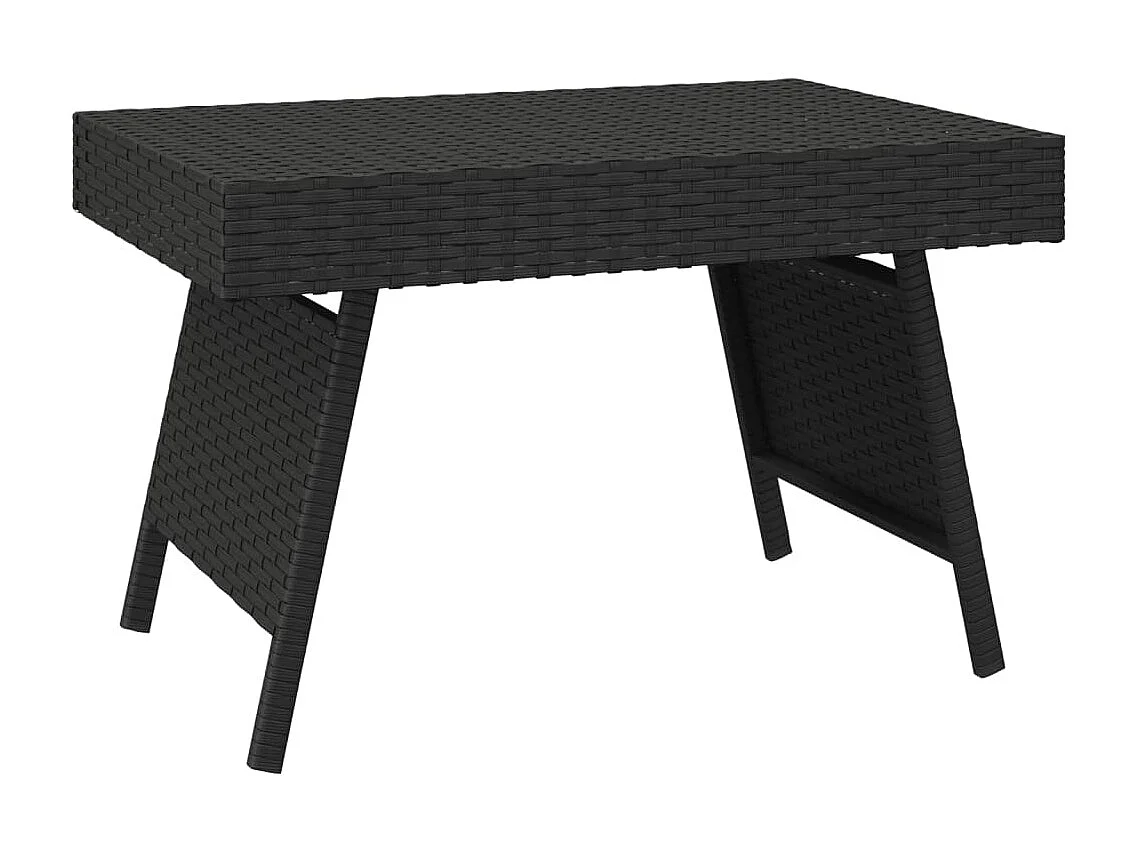 Table d'appoint pliable noir 60x40x38 cm résine tressée