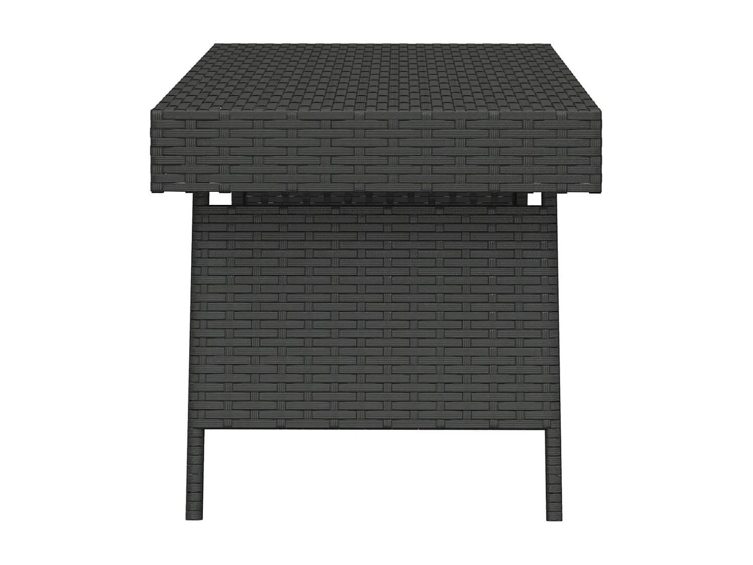Table d'appoint pliable noir 60x40x38 cm résine tressée