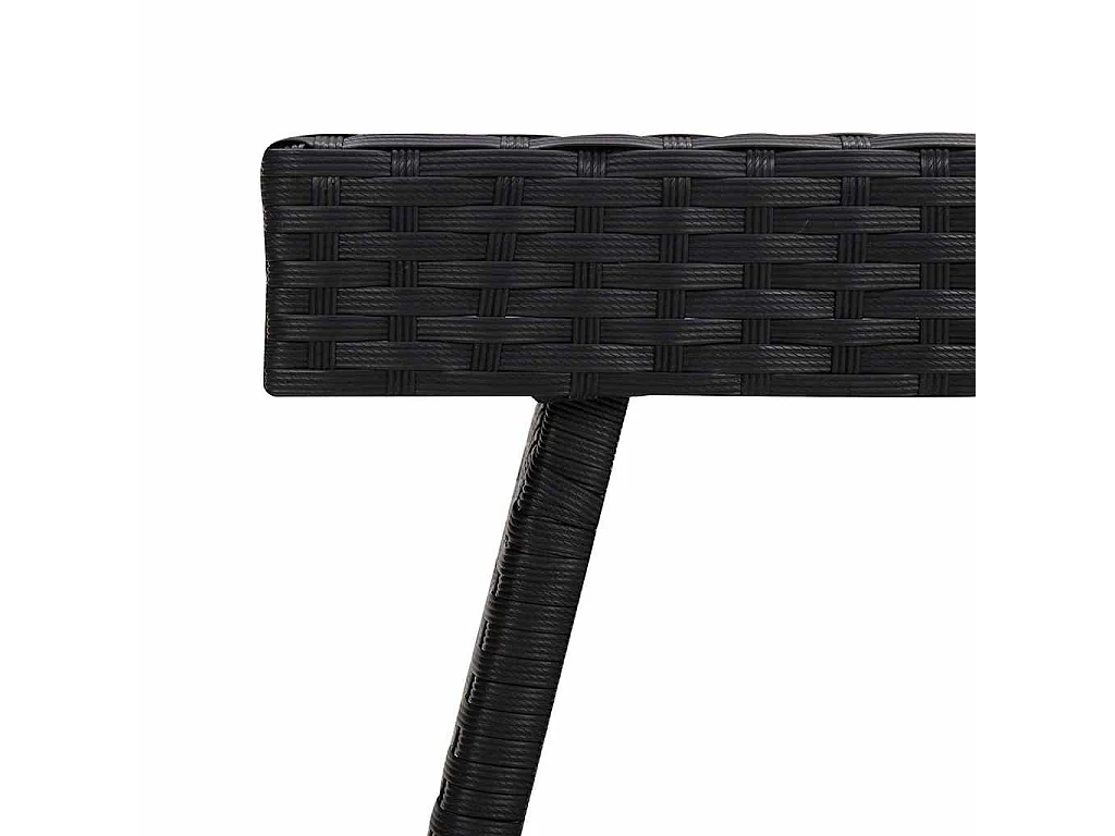 Bijzettafel inklapbaar 60x40x38 cm poly rattan zwart