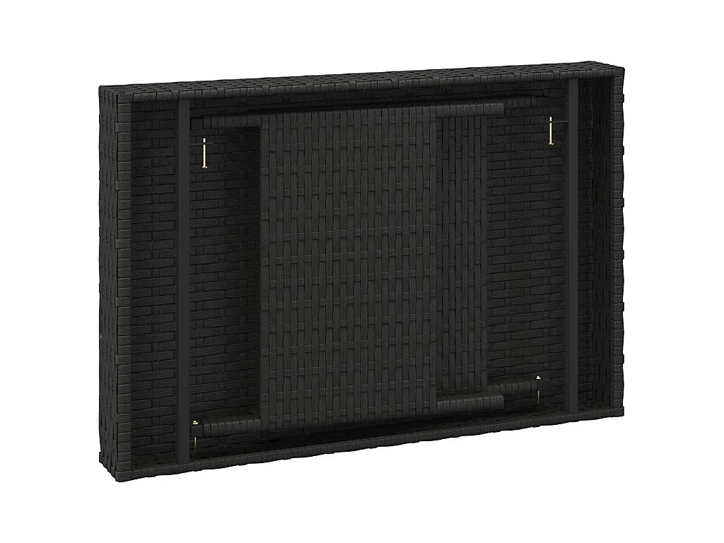 Bijzettafel inklapbaar 60x40x38 cm poly rattan zwart