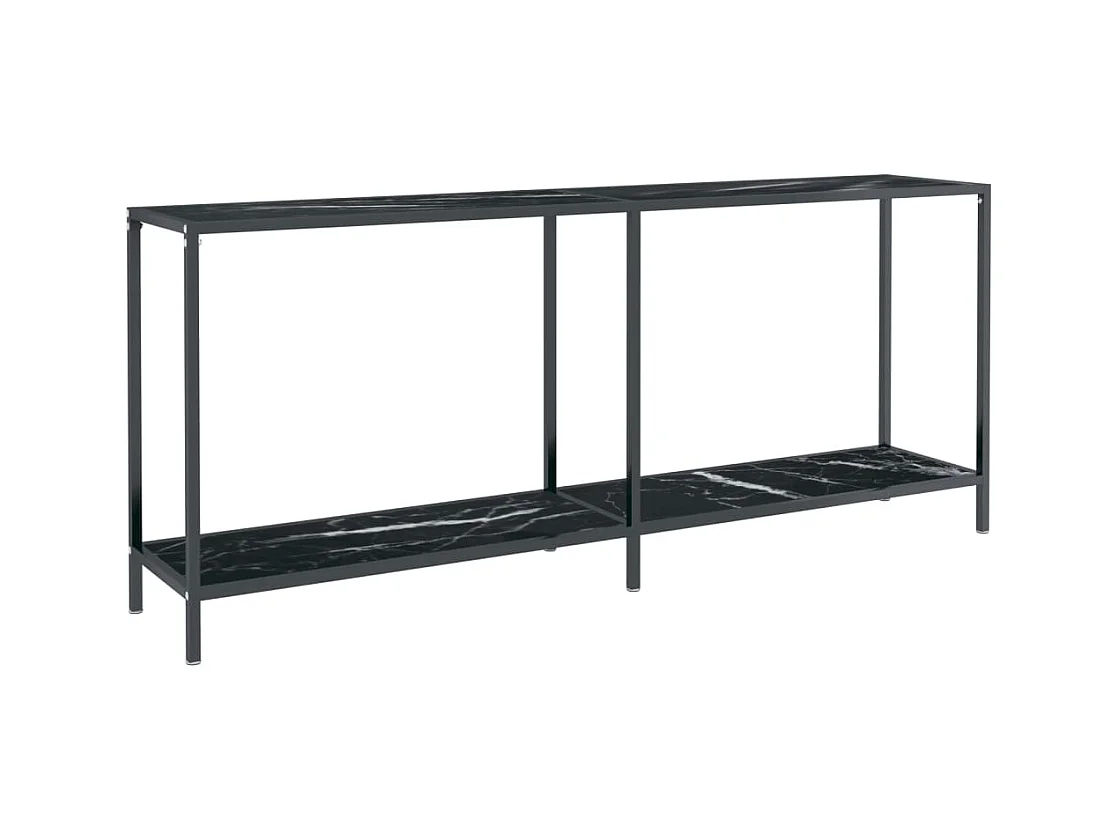 Mesa de consola vidrio templado negro 180x35x75,5 cm