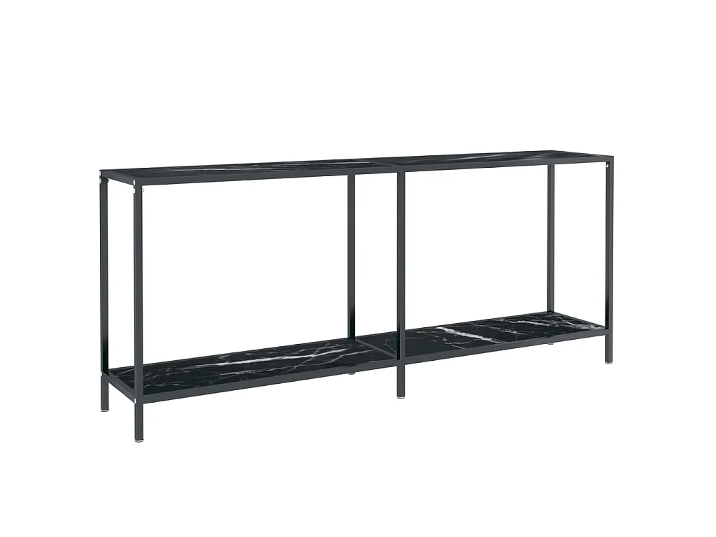 Mesa consola preto 180x35x75,5 cm vidro temperado