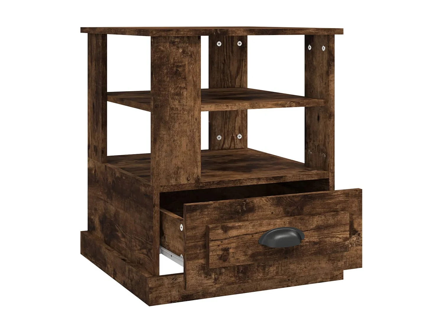 Table d'appoint chêne fumé 50x50x60 cm bois d'ingénierie