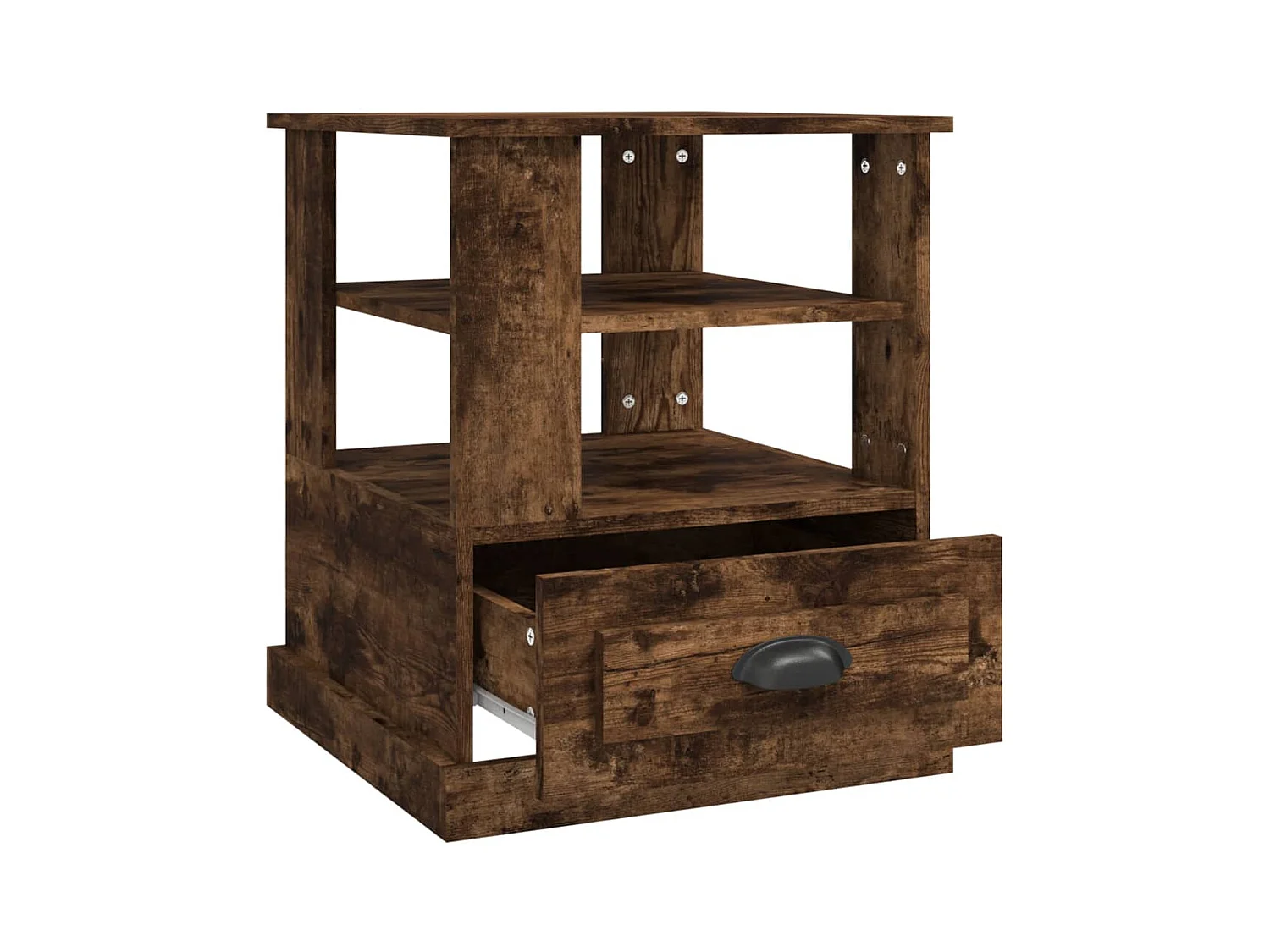 Table d'appoint chêne fumé 50x50x60 cm bois d'ingénierie