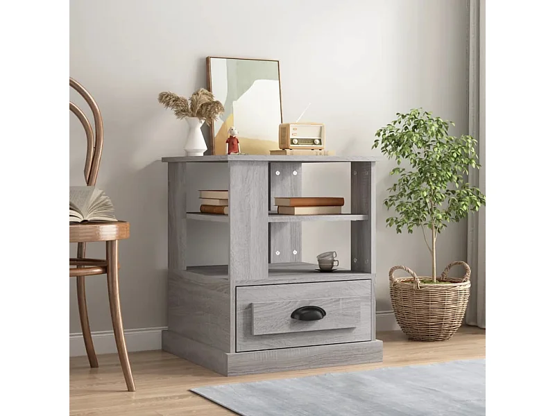 Table d'appoint sonoma gris 50x50x60 cm bois d'ingénierie