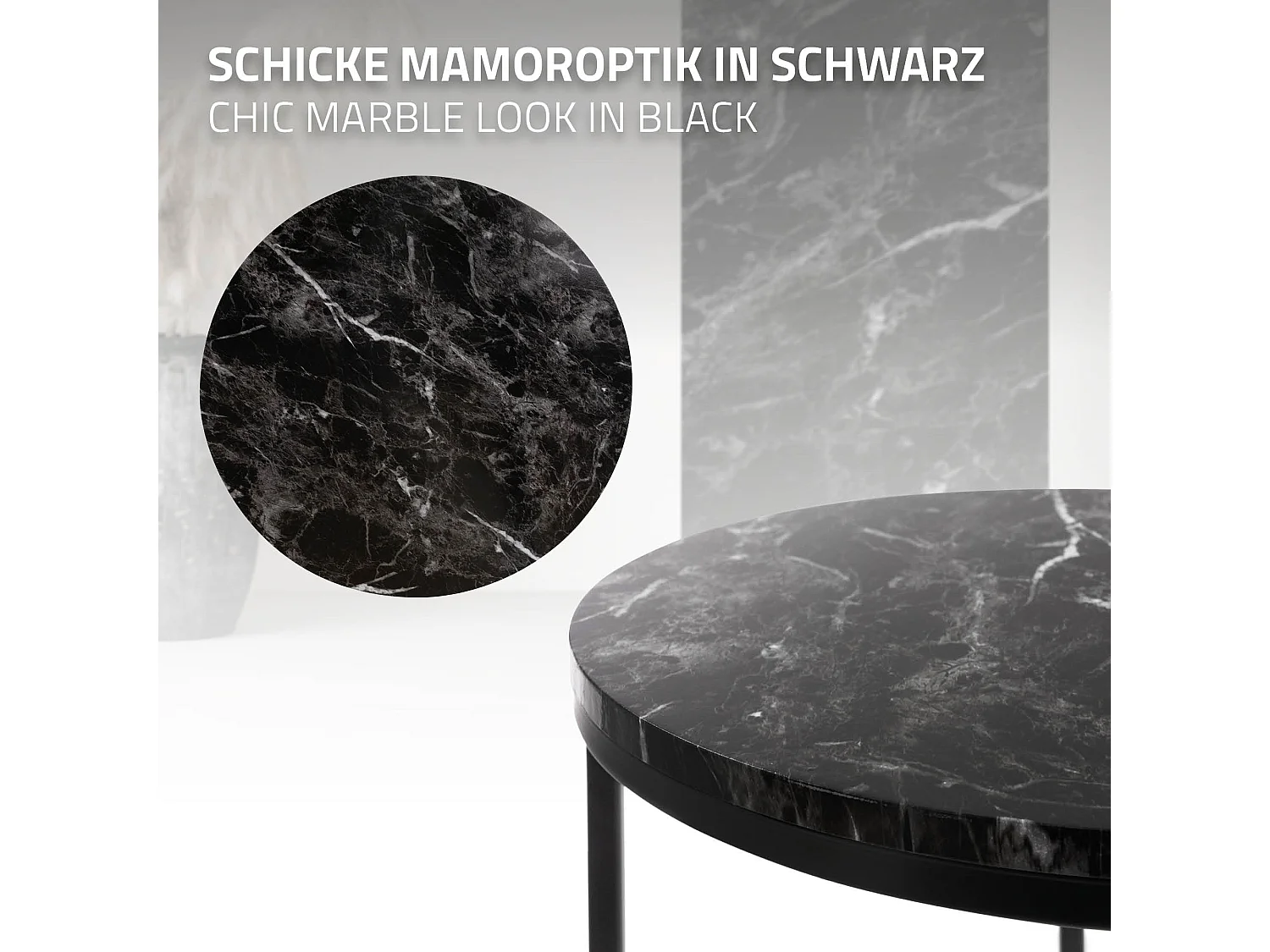 Ensemble de tables d'appoint 2 pcs noir