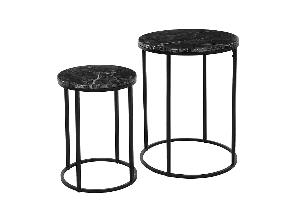 Ensemble de tables d'appoint 2 pcs noir