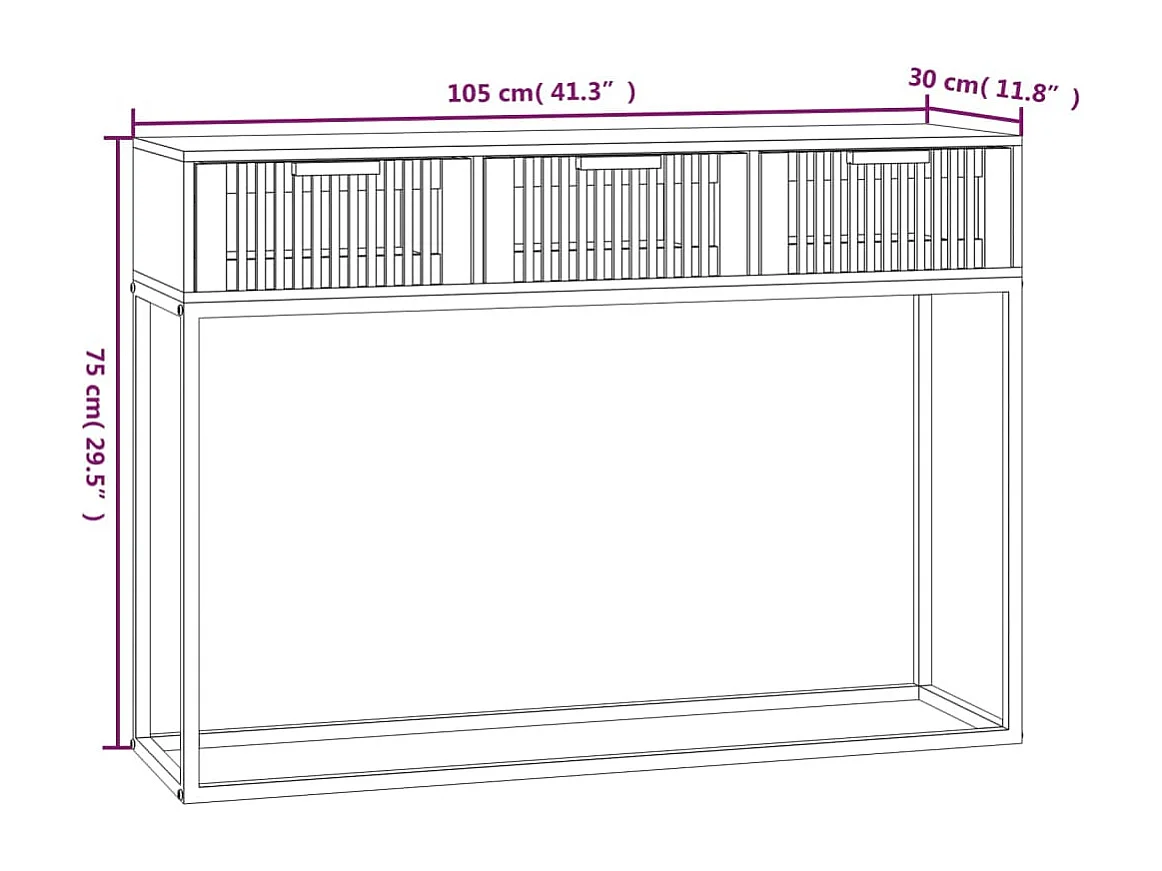 Konsolentisch Weiß 105x30x75 cm Holzwerkstoff und Eisen