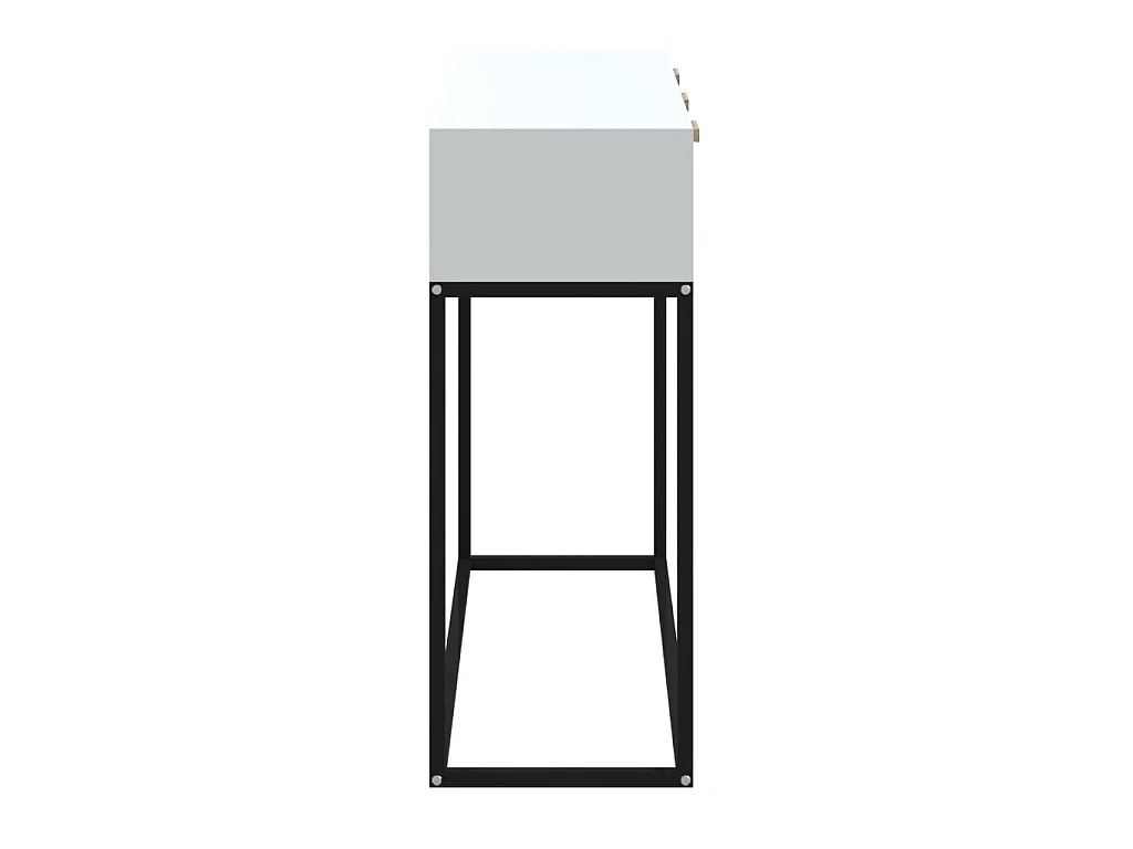 Table console blanc 105x30x75 cm bois d'ingénierie et fer