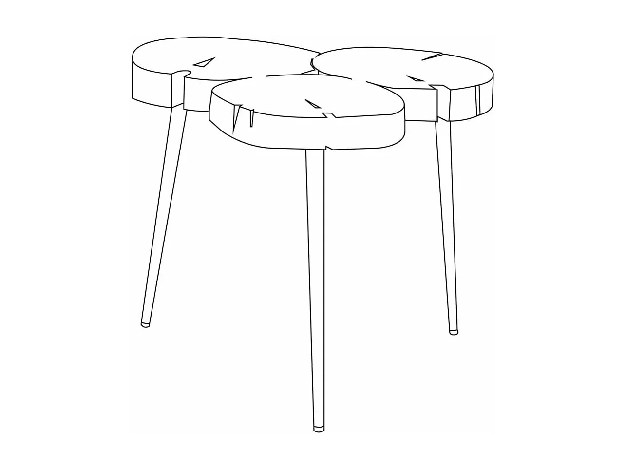 Table d'appoint Jimi 3 Blocs de bois