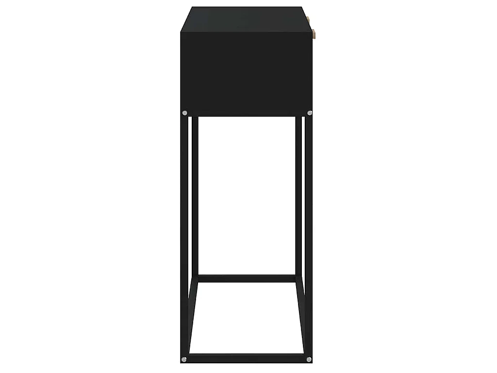 Tavolino Consolle Nero 80x30x75 cm Legno Multistrato e Ferro