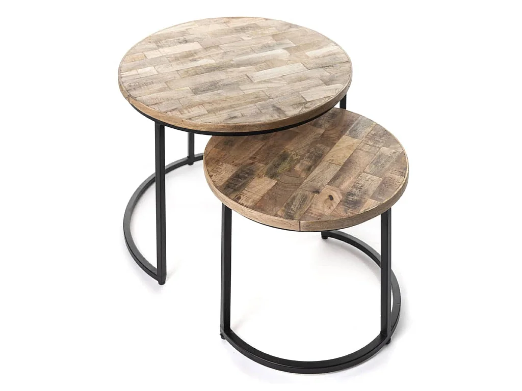 Ensemble de tables d'appoint 2 pcs Linus Bois de Mangolia