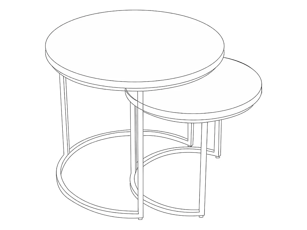 Ensemble de tables d'appoint 2 pcs Linus Bois de Mangolia