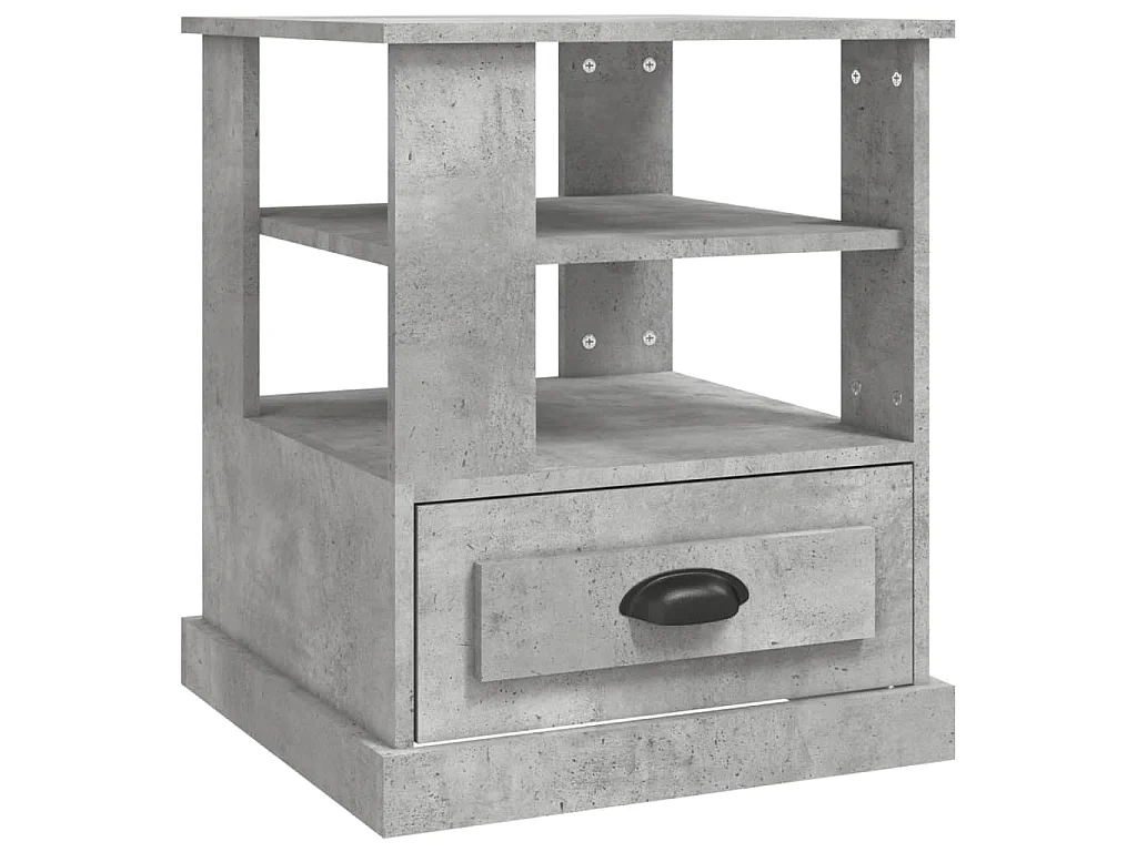 Mesa auxiliar madera contrachapada gris hormigón 50x50x60 cm